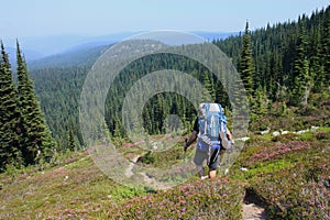 Man Hiking With Backpack photo