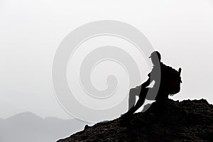 Man hiking inspiration silhouette