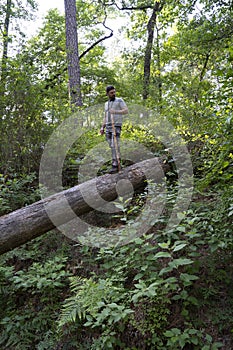 Man Hiking In The Nation Forest