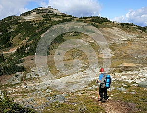 Man Hiking Towards Piccola Summit photo