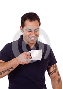 Man and his coffee