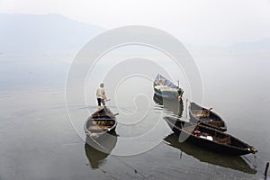 A man and his fishing boats in vietnam
