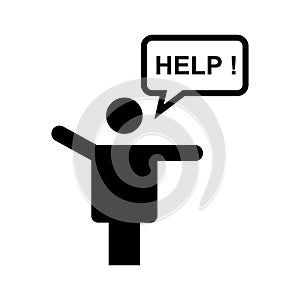 Man with his hands asks for help