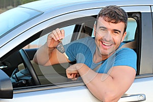 Man with his new car keys