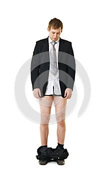 Man with his pants down