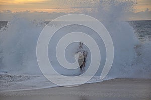 Man hit by big wave on Papohaku Beach, Molokai