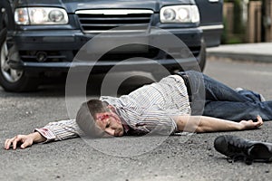 Man hit by a car