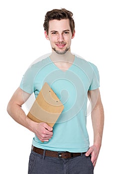 Man hold with clipboard