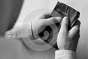 Man holding bible
