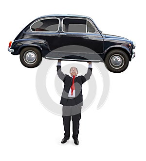 Man holding a car