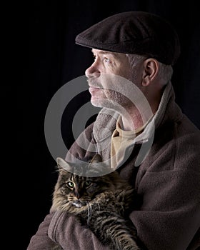 Man Holding Cat