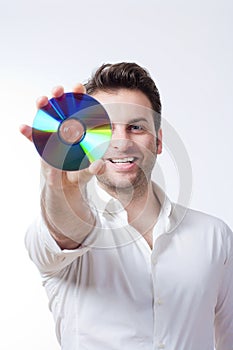 Man holding a cd