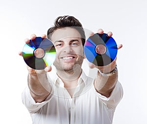 Man holding a cd
