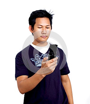 Man holding a cell phone