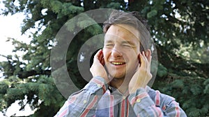 Man Holding Cell Phone to Ear