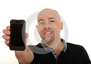 Man holding cellphone