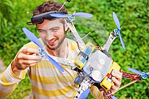 Man holding a drone