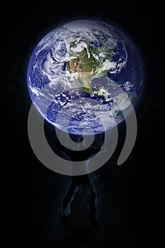 Man holding earth
