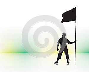 Hombre posesión bandera 