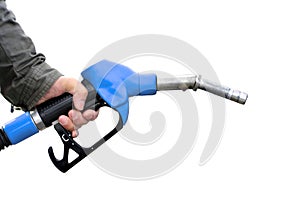 Man holding fuel pump