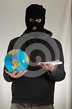 Man Holding a Globe Earth