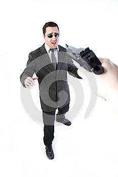 Man holding a gun