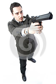 Man holding a gun