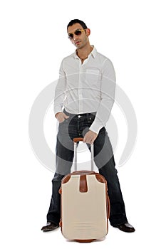 Man holding his carry-on