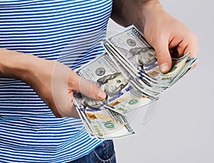 Man holding money in hand