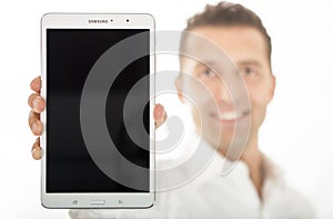 Man holding new Samsung Galaxy Tab Pro 8.4 16GB