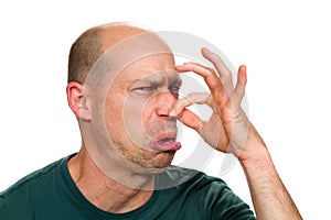 Man Holding Nose