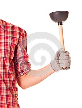 Man holding the old air eliminator