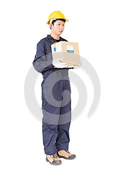 Man holding paper box