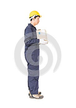 Man holding paper box