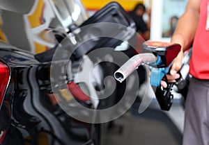 Man holding petrol pump