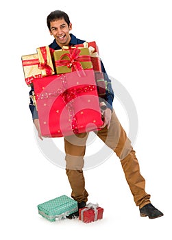 Man holding presents