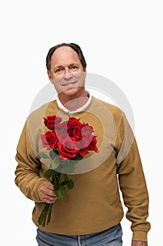 Man Holding Red Roses