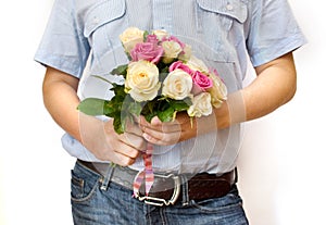 Man holding roses