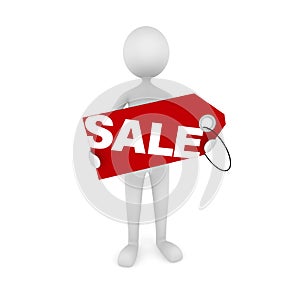 Man Holding Sale Tag