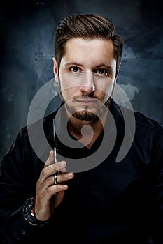 Man holding scissors