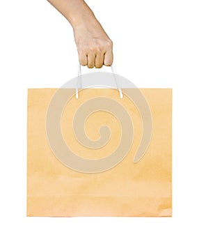 Man holding a shopping recycle bag.