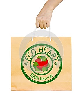 Man holding a shopping recycle bag.