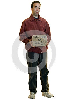 Man Holding Sign