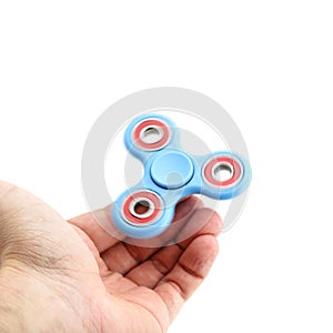 a man holding a spinner photo