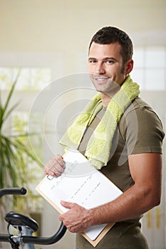 Man holding training plan