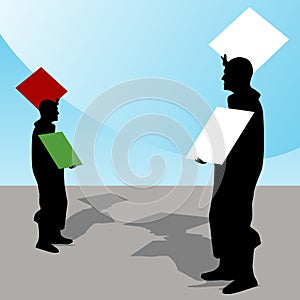 Man Holding Two Signs