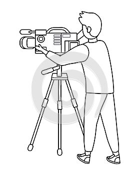 Man holding videocamera design