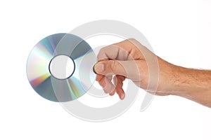 Man holds compakt disc