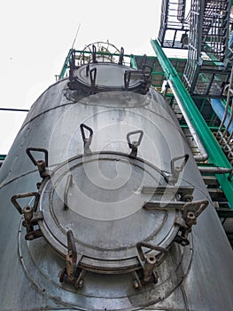 man hole of a chemical storage tank