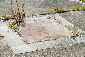 Man hole in the concrete